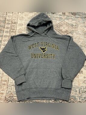 West Virginia Mountaineers WVU Gray Logo the game brand Pullover Hoodie Sz M